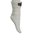 thumbnail image 2 of Poignets de Bottes d'Hiver pour Femmes avec Pièce Florale - Blanc, 2 of 2