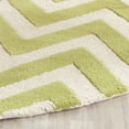 thumbnail image 3 of SAFAVIEH Cambridge Kaitlyn Zig Zag Stripes Wool Area Rug, Green/Ivory, 6' x 6' Round, 3 of 8
