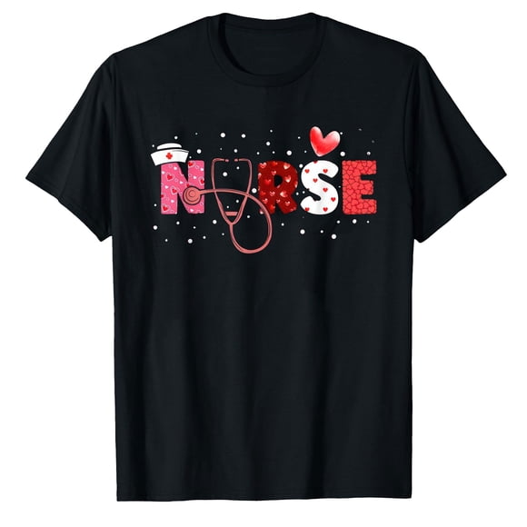 AALJY LOVE Stethoscope Nurse Life Valentines Day T-Shirt
