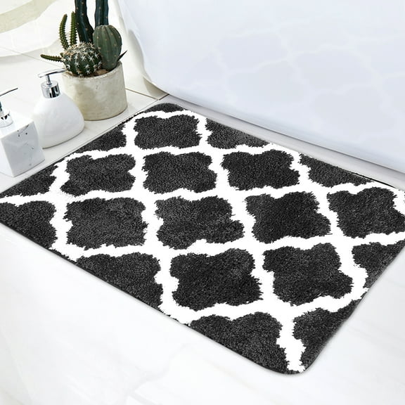 Gray Bathroom Rugs 20" x 32", Thick Soft Bath Mats for Bathroom Non Slip Floor Mat, Absorbent Microfiber Wash Dry Bath Rugs, Tub and Shower Mat