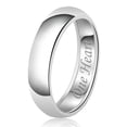 thumbnail image 3 of His & Her Engraved Two Souls One Heart Classic Sterling Silver Plain Wedding Band Ring, 3 of 3