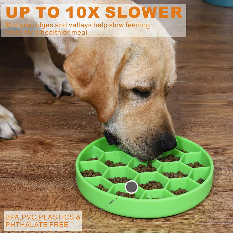 Silicone Slow Feeder Dog Bowl(3.8 Cup), Pet Slow Food Bowls for