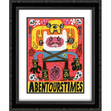 Flower Shop Aventura Las Aventuras de Pen 2x Matted 20x24 Black Ornate Framed Art Print by Gutierrez, Jorge R. ()