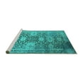 thumbnail image 2 of Ahgly Company Machine Washable Indoor Rectangle Oriental Turquoise Blue Industrial Area Rugs, 8' x 10', 2 of 4