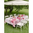 thumbnail image 4 of Outdoor Tablecloth with Umbrella Hole for Patio/Picnic/Party/Camping, Pink Floral Waterproof Table Cloth Rectangle Table Cover Washable, Modern Abstract Art Flowers Aesthetic (52"x 70"), 4 of 9