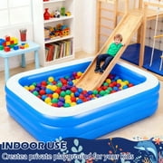 MoonSun Inflatable Pools Kiddie Pool, 71 x 47 x 24 Indoor Rectangle Swimming Pool for Kids, Toddlers, Infant, 3 Layers
