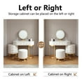 thumbnail image 3 of FUKAYI Luxury Makeup Vanity Desk Set with Lighted Mirror & Drawers Dressing Table with Stool, White, 3 of 7