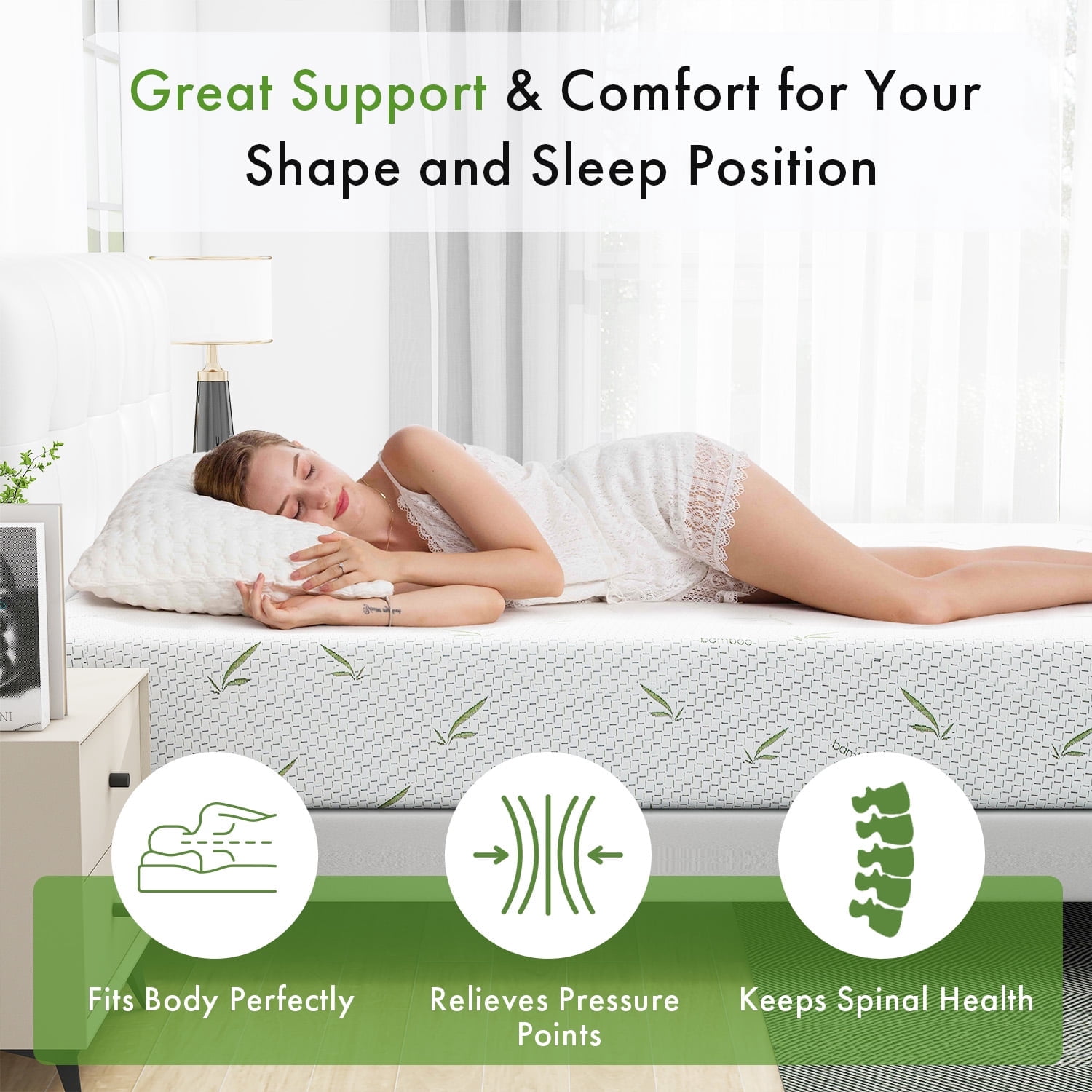 6" Twin Mattress Bed in a Box,Cooling Memory Foam Mattress for Pressure Relief