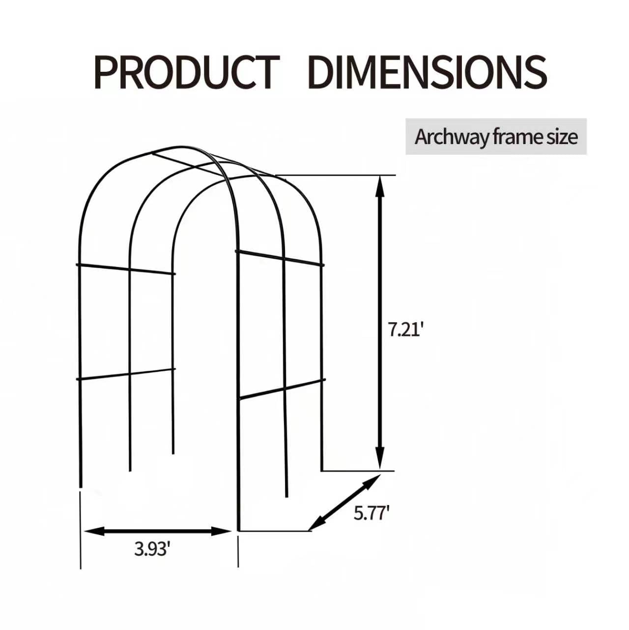 Raised Garden Bed with Arch Trellis, 2 Pack Metal Planter Boxes with Garden Arch, Outdoor Garden Planter for Climbing Plants Vegetables Flowers