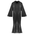 thumbnail image 6 of Eandarui Men's 70s Disco Metallic Shiny Jumpsuit Costume Flare Long Sleeve One Piece Rompers Black 4XL, 6 of 7