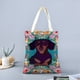 thumbnail image 2 of Dachshund Bolso de tela con estampado de lienzo para mujer, bolsa de compras reutilizable y estética, con cremallera interior, regalo para mujer, 35 × 40 cm., 2 of 6