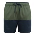 thumbnail image 1 of Traje de Baño Ocean Pacific Talla M Sustentable con Stretch Diseño 2 Bloques Horizontales Negro con Verde Militar, 1 of 4