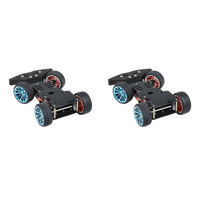 2X 4 Ruedas DIY Servo Robot Car 4WD Chasis Car para Car Platform con Metal Servo Bearing Kit Gear Control