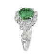 thumbnail image 3 of Aonejewelry 1.00 Carat Round Emerald and Halo Diamond Ring in 10K Solid Rose, White & Yellow Gold, 3 of 8