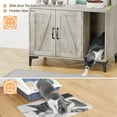 thumbnail image 5 of Homhougo Cat Litter Box Enclosure with Shelves and Doors,Wood Sturdy Hidden Litter Box Furniture,Indoor Cat House Furniture for Most of Litter Box,Litter Box Cabinet,Grey, 5 of 9
