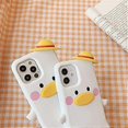 thumbnail image 4 of Phone Case for iPhone Xs Max, Creative Cute Funny Wearing Hat Pink Face White Duck with Legs Cover, Soft TPU Silicon Rubber Shockproof Case Full Body, 4 of 4