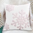 thumbnail image 5 of Nkmbld Christmas Decorations Throw Pillow Covers Snowflake Embroidery Throw Pillow Cushion Cover for Sofa, Couch, Bed and Car, White, 5 of 8