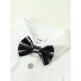 thumbnail image 5 of CARETOO Infant Boy Clothes Formal Outfits Shirt Suspender Pants Bowtie Beret Vest 5Pcs Set 3-18M, 5 of 20
