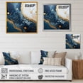 thumbnail image 4 of Designart "Marble Ink Art in Gold and Blue IV" Abstract Framed Wall Art Decor - Modern Gold Abstract Liquid Ink Bedroom Framed Canvas Wall Art, 4 of 6