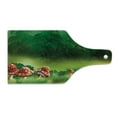 thumbnail image 2 of Mushroom Cutting Board, Fly Agarics Wonderland Lawn Meadow Scenery Greenwood, Decorative Tempered Glass Cutting and Serving Board, Wine Bottle Shape, Apple Green Fern Green, by Ambesonne, 2 of 5
