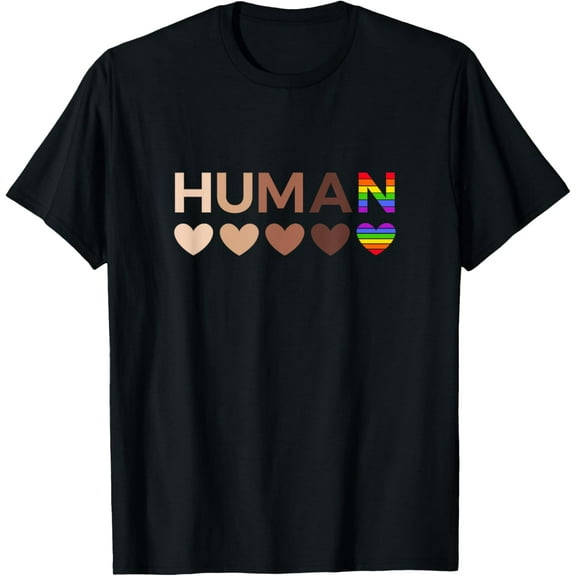 All-Inclusive Hearts for BLM Racial Justice & Human Equality T-ShirtMen and women, Black T-shirt, size: Extra large