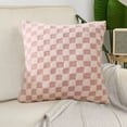 thumbnail image 5 of Throw Pillow Plushs Pillow Country Style Checkered Plush Sofa Cushion Soft Cotton Linen Cushion in Multi-Colors for Sofa,Bedroom,Living Room,Car 17.71x17.71 Inches, 5 of 7