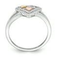 thumbnail image 2 of Sterling Silver Rhodium Plated with Gold-tone & Rose-tone Accent Diamond Ring QR5625, 2 of 6