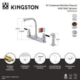 thumbnail image 5 of Kingston FB755DKLSP Kaiser Two-Handle 4-Hole 8" Centerset Kitchen Faucet with Side Sprayer in Oil Rubbed Bronze, 5 of 5