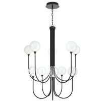 Eurofase 48926-010 Iissa 10-Light 40 in. Matte Black Clear Glass Chandelier