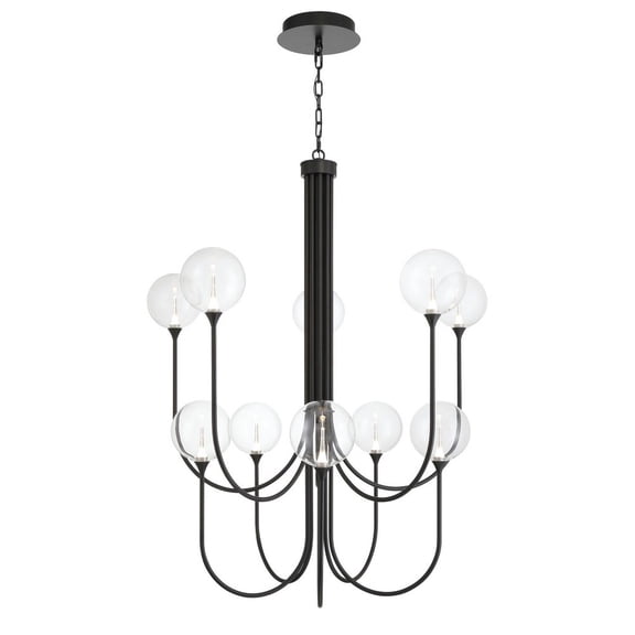 Eurofase 48926-010 Iissa 10-Light 40 in. Matte Black Clear Glass Chandelier