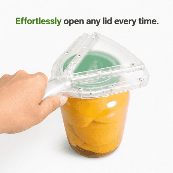 Jar Opener for Weak Hands & Seniors with Arthritis | Easy Twist-Off Bottle Cap Remover | Unique Handheld Kitchen Gadget | Ideal for Elderly, Men & Women (Transparent)