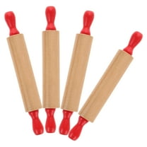 WASHWEPE 4Pcs Kids Kitchen Utensils Rolling Pin for Dough Pizza Roller Wooden Mini Tool for Family Activities