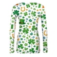thumbnail image 6 of ASDFVBKG Women's St Patrick's Day Blouse Casual Crew Neck Basic Long Sleeve Slim Fit Shirts Ribbed Knit Shamrock Comfortable Pullover Tops Mint Green S, 6 of 6