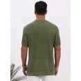 thumbnail image 3 of DARING DIVA Men's Waffle Short Sleeve Crew Neck Solid Knitted T-Shirt S Olive Green, 3 of 7