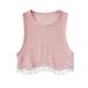 thumbnail image 1 of TRKIYQC, camisetas sin mangas para mujer, acanaladas, sin mangas, cuello redondo, borla de diamantes de imitación, diseño de dobladillo, ropa de calle de verano, camisetas sin mangas TRKIYQC moda, 1 of 5