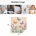 thumbnail image 5 of Pink Flowers Cloth Napkins, Spring Floral Butterfly Elegant Pastoral Botanical Washable and Reusable Dinner Napkins Set of 8, Table Napkin for Kitchen Party Birthday Wedding Hotel 20"x20", 5 of 9