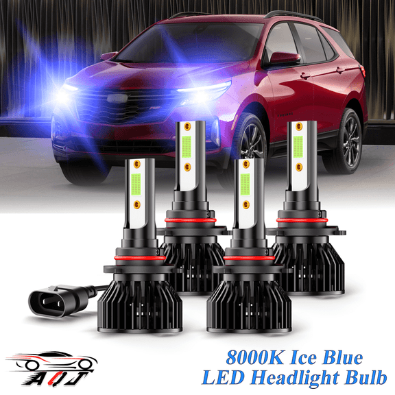 8000K Ice Blue LED Bulb for 1996-2022 Chevrolet Express 1500 2500 3500 High-Low Beam Headlight Bulbs Combo Pack of 4
