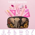 thumbnail image 4 of PhooArto Pencil Case, Elephant and Sunflowers Large Capacity Pencil Pouch Stationery Pen Bag, 4 of 7