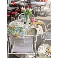 thumbnail image 4 of Beige Easter Bunny Outdoor Tablecloth - 54 Inch Round Dining Table Cover, Spring Easter Eggs Floral Rustic Burlap Waterproof Outdoor Table Cloth with Umbrella Hole & Zipper for Picnic/Patio/Party, 4 of 7