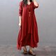thumbnail image 4 of Vestido Vestido de cuello redondo de mezcla de algodón Estilo bohemio Vestido de playa en capas para mujer Traje diario Kuymtek Vino rojo T M para Mujer, 4 of 6