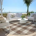 thumbnail image 6 of Addison Rugs Chantille Indoor/Outdoor Transitional Plaid Brown Washable Round Rug, 8' x 8', 6 of 6