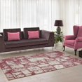 thumbnail image 1 of Ladole Rugs Contemporary Abstract Microfiber Shaggy Area Rug Cream- Rose Pink, 3x5 (2'7" x 4'11", 80cm x 150cm), 1 of 5