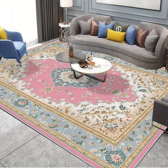 1PC Pastel Color Area Rug Partial Carpet, Lightweight Washable Easy-to-Tidy Carpet Mat Festival Gift, Suitable for Bedroom, Living Room, Office, Balcony, Corridor, Room Accessones