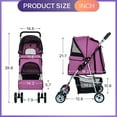 thumbnail image 4 of YRLLENSDAN 4 Wheels Pet Stroller for Medium Dogs, Dog Stroller Small Dogs with Cup Holder Foldable Pet Gear Pet Carriers with Wheels Cat Stroller, 4 of 7