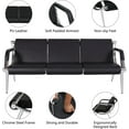 thumbnail image 4 of Kinbor 7-Seat PU Leather Office Guest Reception Bench Waiting Room Chairs Black, 4 of 8