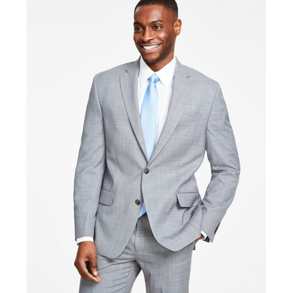 Michael Kors Men's Classic-Fit Stretch Wool-Blend Suit Jacket Gray 46L B4HP $450