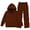 Z1 Coffee, variant on HCYSFG Girls 2 Piece Sweatsuit Set Pullover Hooded Long Sleeve Solid Color Outfit Set Wide Leg Elastic Waist Pants With Pockets Back To School Tracksuit Set