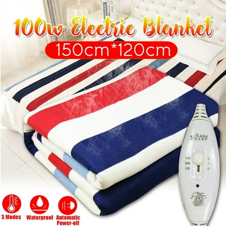 220V 100W Heated Blanket Electric Automatic Flannel Fleece Warm Pad Winter Cover Heater Waterproof Soft Comfort heating Bed Overheat Protection Auto Shut-Off Double Use+ (Best Double Electric Blanket)