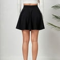 thumbnail image 7 of JWZUY Women's High Waist Corduroy Pleated Mini Skirt Button Front Elegant Solid Ruffle Hem Skirt Y2k Skirts Black M, 7 of 7