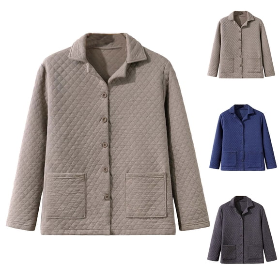 QNANSPI Mens Pajama Shirt Long Sleeve, Long Sleeve Sleep Shirt for Men, Mens Winter Solid Color Extra Warm Button Front Cardigan Long Sleeve Home Pajama Top